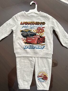 Disney Lightning McQueen Gray Kids Matching Set with Red and Blue Graphics